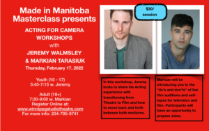 Made in Manitoba Masterclass- Acting for Camera